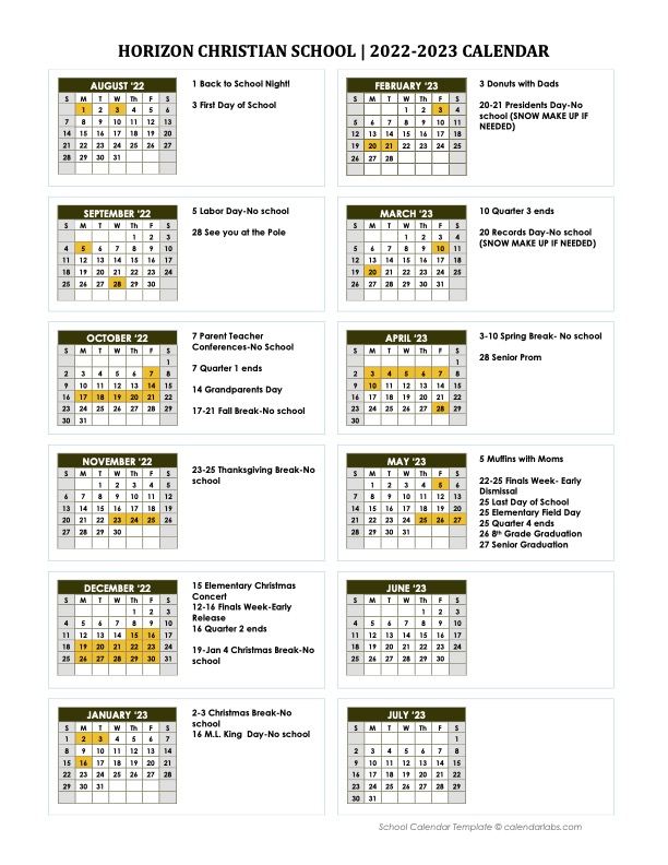 Events Calendar HCS